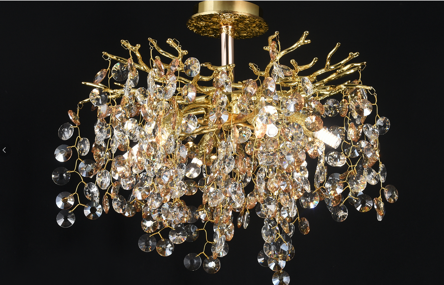 30042/6 GD+WT+Amber GLASS Люстра Aluminum D460 6*G9 20W LED MAX